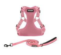Best Pet Supplies Voyager Adjustable Dog Harness Leash Set with Reflective Stripes for Walking Heavy-Duty Full Body No Pull Vest with Leash D-Ring, Breathable All-Weather Wear - Pink, XL