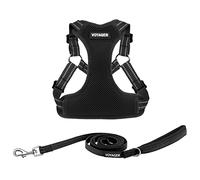 Best Pet Supplies Voyager Adjustable Dog Harness Leash Set with Reflective Stripes for Walking Heavy-Duty Full Body No Pull Vest with Leash D-Ring, Breathable All-Weather Wear - 1Black, S