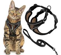 Best Pet Supplies Voyager Escape Proof Cat Harness and Leash Set with Reflective Stitching, Neoprene Handle 5ft - Supports Small, Medium and Large Cats, Kittens - Army, M (Chest: 16.5-19.5")