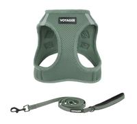Best Pet Supplies Voyager Step-in Air All Weather Mesh Harness and Reflective Dog 5ft Leash Combo with Neoprene Handle, for Small, Medium and Large Breed Puppies - Moss Green, XXS