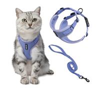 Best Pet Supplies Voyager Step-in Lock Adjustable Cat Harness w. Cat Leash Combo Set with Neoprene Handle 5ft - Supports Small, Medium and Large Breed Cats - Lavender, XS