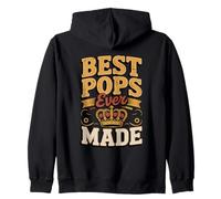 Best Pops Ever Made Grandfather Crown Zip Hoodie