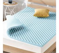 Best Price Mattress 2 Inch Egg Crate Memory Foam, Cooling Gel Infusion, Full Mattress Topper, Blue (ECMF-GM2F)