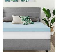 Best Price Mattress 4 Inch Ventilated Memory Foam Mattress Topper, Cooling Gel Infusion, CertiPUR-US Certified, California King, Blue