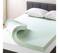 Best Price Mattress 4 Inch Ventilated Memory Foam Mattress Topper with Calming Green Tea Infusion, CertiPUR-US Certified