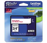 Best Price Square Tape, RED ON White, 18MM W, 8M L TZE-242 by BROTHER