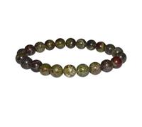 Best Price Trading Natural 8mm Gemstone Bead Chakra Healing Bracelet Gem Stone Protection Stretch Crystal (Dragon Bloodstone)