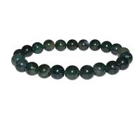 Best Price Trading Natural Gemstone 8mm Bead Healing Chakra Bracelet Protection Gem Stone Stretch Crystal (Moss Agate)