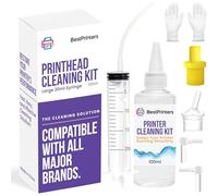 Best Printers Cleaning Kit for Epson, HP | Brother Inkjet Printhead Cleaning Kit | Inkjet Printer Head Cleaner | Printer Head Cleaning Kit with LARGE 20ml Syringe - 100ml Printer Cleaning Fluid
