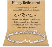 Best Retirement Gifts for Woman 2025 - Wave Bracelet for Women Retirement Jewelry, Meaningful Gift for Coworker Friend Sister Mom Grandma Nurse Teacher - You Will Be Missed Farewell Goodbye Gift Ideas