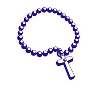 Best Rosary with Cross Religion Illustratio Lettering Stickers 42x48.8cm Car Body Decoration DarkBlue