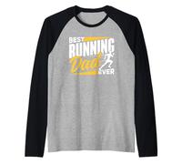 Best Running Dad Ever Jogging Father Daddy Running Papa Raglan Baseball Tee
