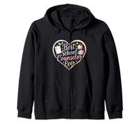 Best School Counselor Ever Heart Zip Hoodie