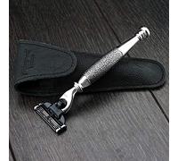 Best Scissors/Razor with 100% real leather. Haryali London Hand Assembled Sophist Collection Elegantly Designed (Gillette Mach 3) Stunning Shaving Razor with Leather Case.