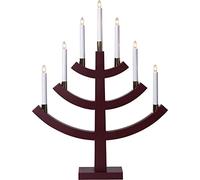 Best Season Gillian 7 Lights Candlestick, Wood, Red
