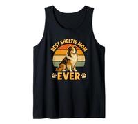 Best Sheltie Mom Ever RetroShetland Sheepdog Mama Vintage Tank Top