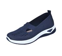 Best Shoes for Plantar Fasciitis Womens Trainers Wide Fit Wedge Shoes Slip On Arch Support Tennis Sneakers Breathable Mesh Orthopedic Wedge Trainer Non-Slip Soft Womens Trainers Sale Blue 3.5