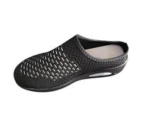 Best Shoes for Standing All Day Flat Shoes for Women UK Ladies Summer Fashion Breathable Large Size Solid Color Soft Comfortable Sports Wear Off Classic Casual Womens Wedge Shoe Black 6