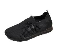 Best Shoes for Standing All Day Flat Shoes for Women UK Sneakers Women 2023 New Europe The States The States Fly Weaving Solid Color Casual Top Sneakers Orthopedic Sneaker Black 6.5