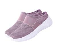 Best Shoes for Standing All Day Shoes for Women UK Half Drag Casual Hundred Casual Border Breathable Baotou Slippers One Stirrup Lazy Arch Mesh Soft Sole Single Womens Running Shoe Purple 6.5