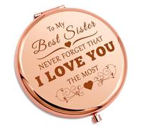 Best Sister Ever Compact Mirror Gifts for Women Sister Birthday Gifts from Sister Best Friend Friendship Gifts Christmas Graduation Gifts Easter Valentines Day Gifts Mini Mirror from Little Big Sister