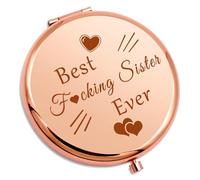 Best Sister Ever Gifts from Sister Compact Makeup Mirror Best Sister Funny Gifts Bestie Sister Gift Sister Birthday Gifts from Brother Soul Sister Gifts Folding Makeup Mirror Sister Friendship Gifts