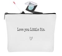 Best Sister Ever Travel Bag - Large Toiletry Bag Organiser for Women | Portable Travel Hygiene Bag for Toiletries | Funny Christmas or Birthday Gift Makeup Cosmetic Bag for S, Love You Little Sis, see