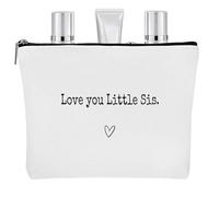 Best Sister Ever Travel Makeup Bag - Best Sister Ever Toiletry Bag Organizer Sister - Portable Travel Toiletry Supplies, Hygiene Bag, Funny Christmas Birthday Makeup Cosmetic Bag, I Love You Little