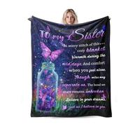 Best Sister Gifts Blanket 50"x60" for Big Little Sis, Soft Cozy Flannel Custom Butterfly Throw Blanket, Ideal Soul Sisters Surprise on the Birthday Thanksgiving Day Christmas Valentines (butterfly)