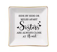 Best Sister Jewellery Dish - Sisters Birthday Gifts Trinket Dish Key Bowl, a Present for Sister in Law and Small Gifts for Women Keepsake