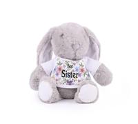 Best Sister Teddy Bunny - Floral Plush Teddy with T-Shirt Gift for Sisters