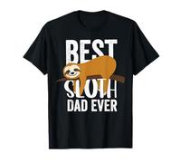 Best Sloth Dad Ever Funny Lazy Sloth Daddy On A Tree T-Shirt