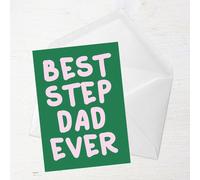 Best Step Dad Ever Greetings Card - Large Card