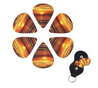 Best Sunsets on Koh Rong Guitar Picks Set of 6 with Custom Organizer Storage Box for Men Women Guitar Accessory Ukulele for Acoustic Guitar Bass