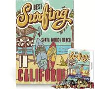 Best Surfing in California Jigsaw 1000 Pieces for Adults Focus Ability Time Well Spent Interlock Well Xmas Surprise (38x26cm)