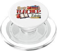 Best Teacher Ever Leopard Print Apple Books Design PopSockets PopGrip for MagSafe