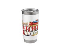 Best Teacher Ever Leopard Print Apple Books Design Stainless Steel Insulated Tumbler