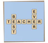 Best Teacher Ever Letter Tiles Card, Leaving Card for Teacher, Thank You Teacher, English Teacher Card, Teacher Appreciation Card, End of Year Teacher Card