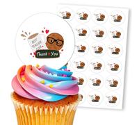 Best Teacher Ever Mug Cookie School, 24 Edible Paper 2.0" Cupcake Toppers