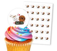 Best Teacher Ever Mug Cookie School, 30 Edible Paper 1.5" Cupcake Toppers
