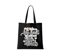 Best Teacher Gift, It Takes a Big Heart To Help Shape Little Minds, Shopping Bag, Tote Bag. (Full Black)