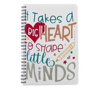 Best Teacher Gift, It Takes a Big Heart To Help Shape Rainbow Design, Little Minds, Teacher life, A5 Notebook,Personal Diary,Blank Diary
