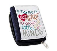 Best Teacher Gift, It Takes a Big Heart to Help Shape Rainbow Design, Little Minds, Teacher Life, Women’s Denim Coin Wallet.