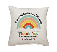 Best Teacher Personalised Thank You For Helping Me Grow Thanks Giving, Birthday Home Décor, Linen Throw Pillow/Cushion. (Linen Cushion Cover With Insert)