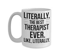 Best Therapist Ever Mug Gift Literally Novelty Unique Christmas Birthday Thank You Appreciation Husband Wife Present Idea Minimalist Ceramic White