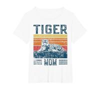 Best Tiger Mom Women - Vintage Tiger T-Shirt, Women's Plus, White, 3X