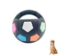 Best Toy Dog Soccer Ball, The Dog Calming Ball with Handle, Interactive Football Shape Dog Toy, Chewable Material, Squeaky, Water Play, Training & Outdoor Games (Black1)