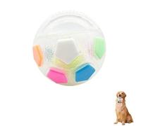 Best Toy Dog Soccer Ball, The Dog Calming Ball with Handle, Interactive Football Shape Dog Toy, Chewable Material, Squeaky, Water Play, Training & Outdoor Games (White)
