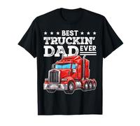 Best Truckin Dad Ever Trucker Driver Retro Papa Fathers Day T-Shirt
