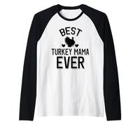 Best Turkey Mama Cute Thanksgiving Raglan Baseball Tee